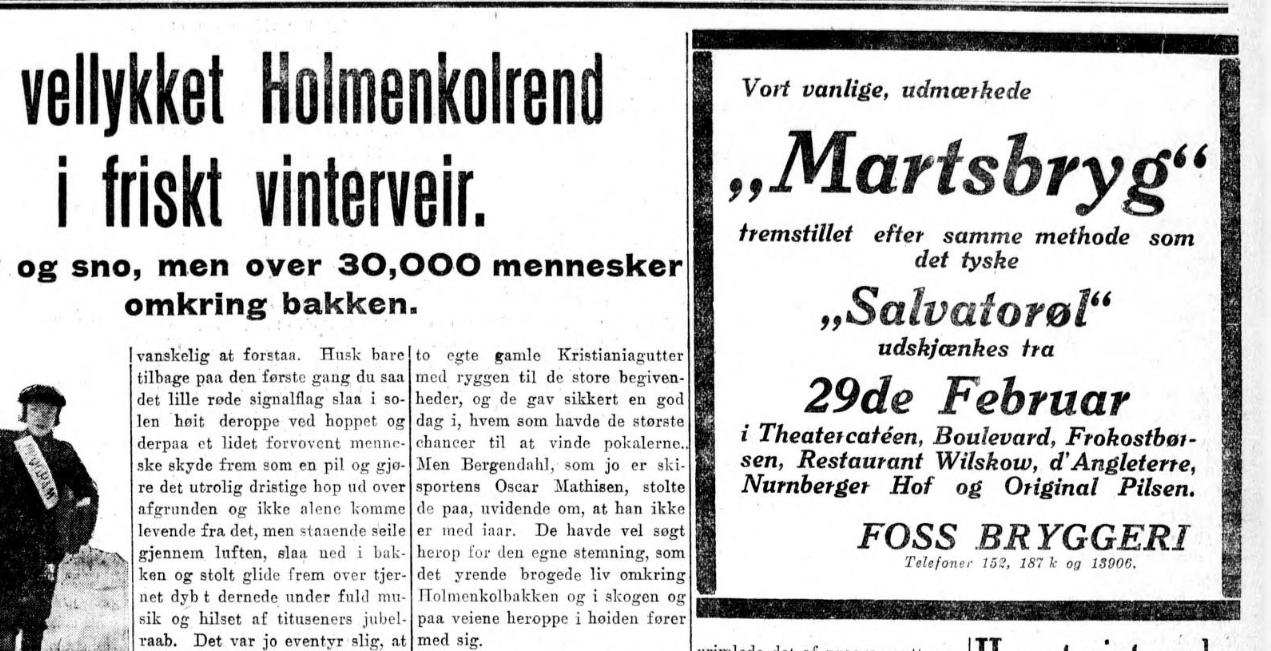 Salvator-Fest fra Foss Bryggeri 1916