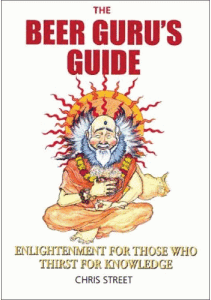 Omslaget til boka, som viser en buddha-aktig guru som drikker øl