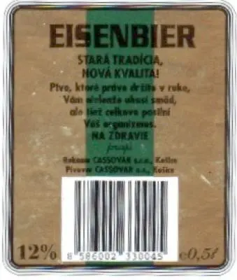 Etikett for
Eisenbier fra Pivovar Cassovar